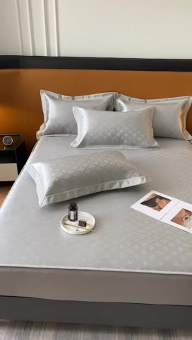 91家纺网 家纺一手货源 找家纺 三味舒屋 2025新款抗菌防螨凉感提花养生席-轻奢系 星云灰