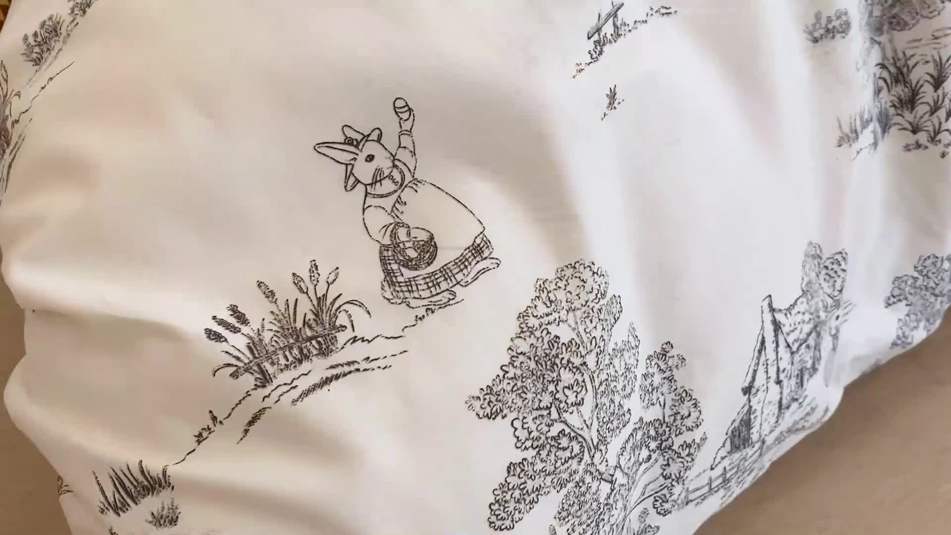 91家纺网 家纺一手货源 找家纺 昔可 2022新款英式庄园风全棉四件套 仲夏