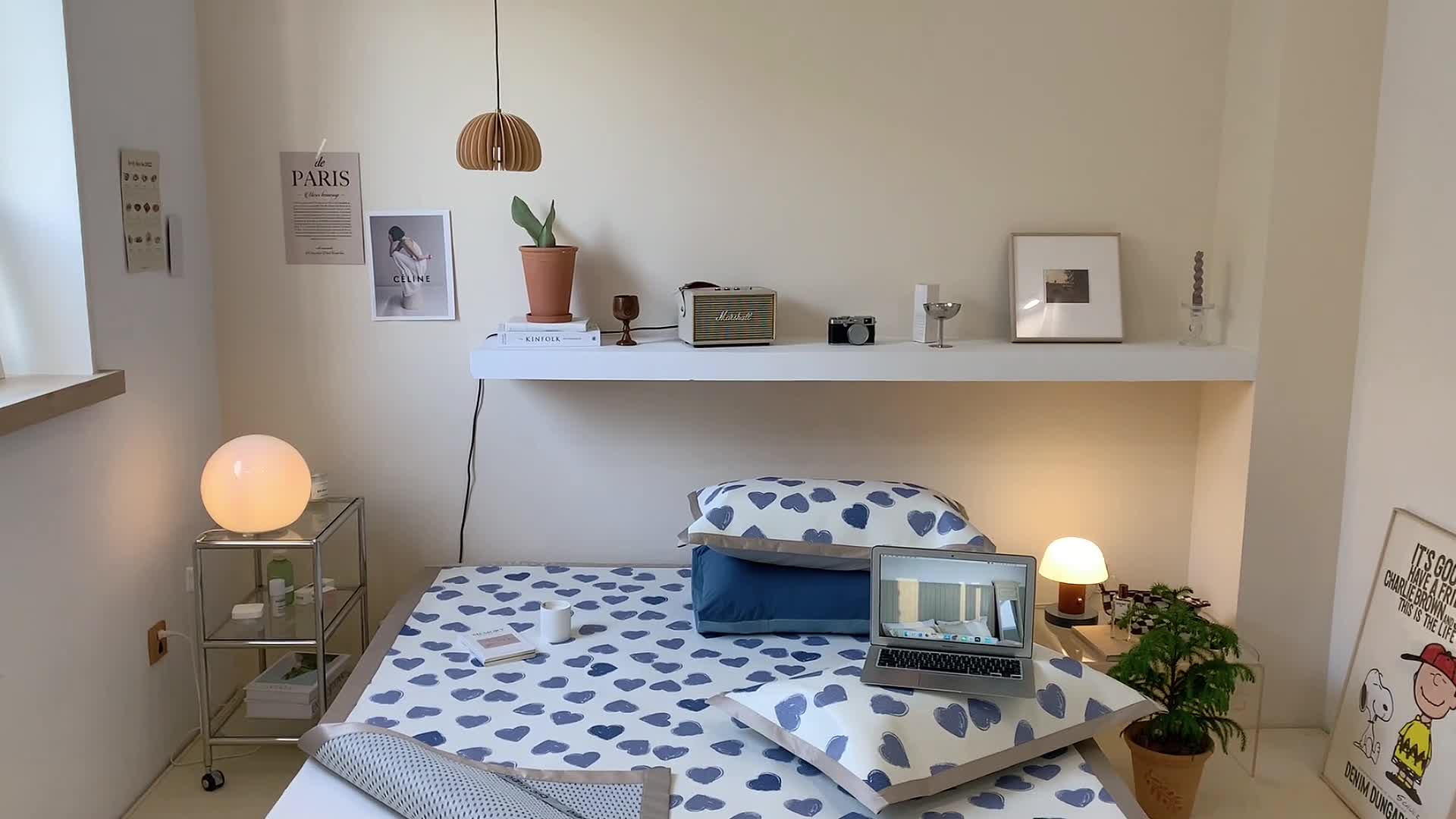 91家纺网 家纺一手货源 找家纺 昔可 2022新款900D数码印花冰藤养生席 小爱心蓝