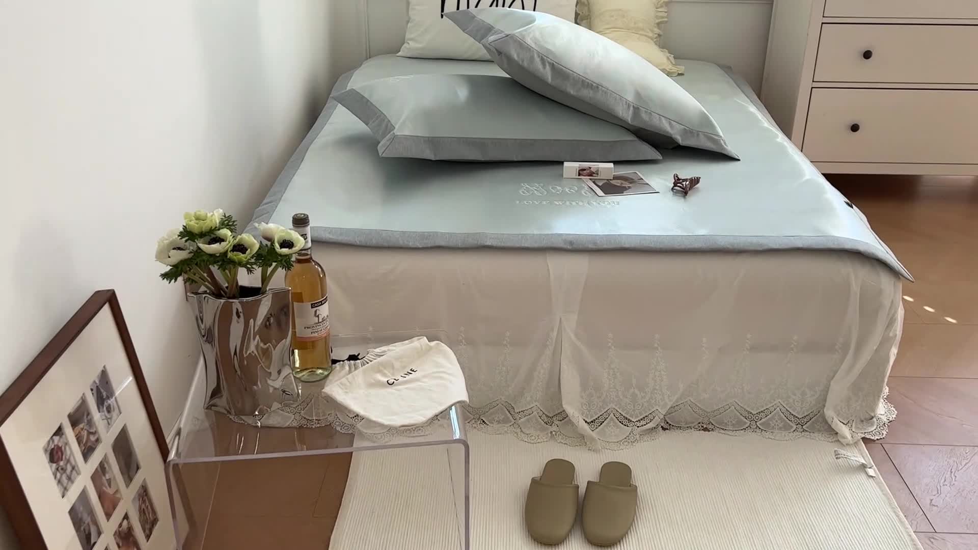 91家纺网 家纺一手货源 找家纺 （总）昔可 2022新款600D冰丝席绣花款系列