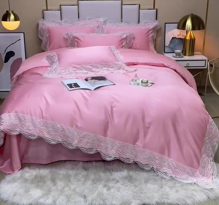 91家纺网 家纺一手货源 找家纺 （总）缔缦家纺 2022新款100s澳棉刺绣系列四件套-依恋