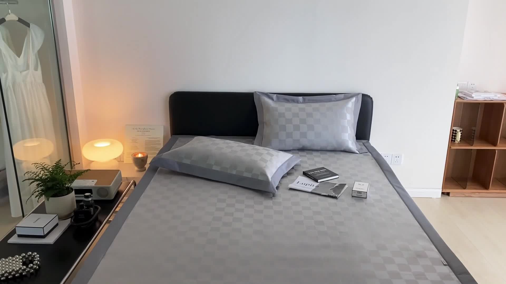 91家纺网 家纺一手货源 找家纺 昔可 2022新款900D水洗提花养生凉席 异形格-紫