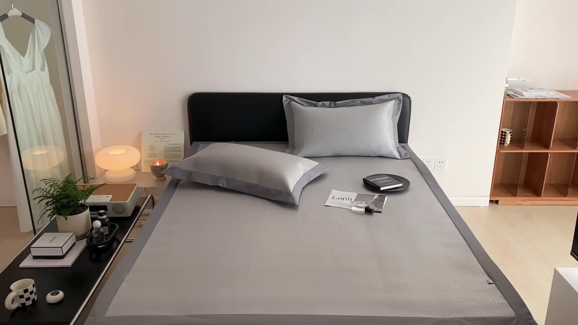 91家纺网 家纺一手货源 找家纺 昔可 2022新款900D水洗提花养生凉席 小菱格