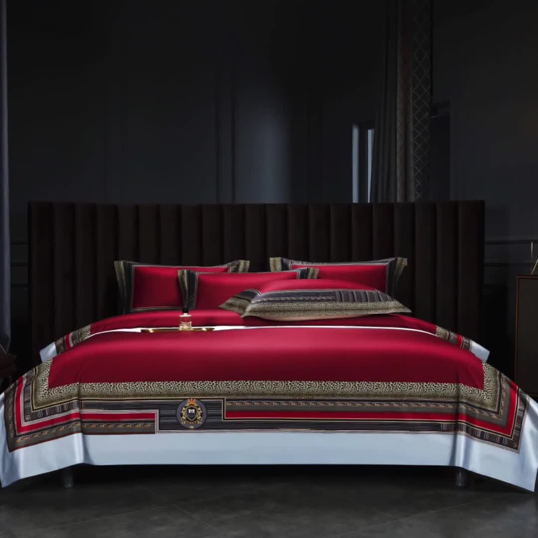 91家纺网 家纺一手货源 找家纺 缔缦家纺 2022新款长绒棉数码印花四件套 温莎