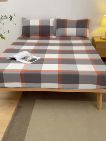 91家纺网 家纺一手货源 找家纺 （总）雪云美 2024新款A类色织纯棉水洗棉100%新疆棉全棉床笠