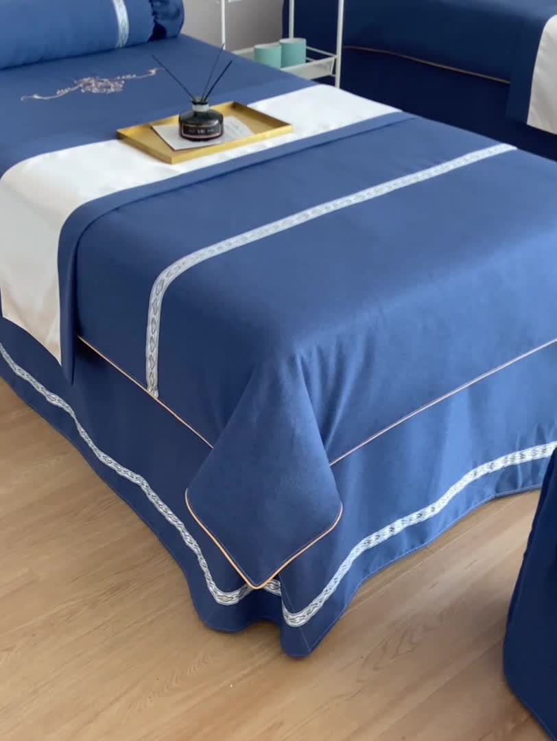 91家纺网 家纺一手货源 找家纺 （总）莉人坊 2023彩棉麻美容床罩四件套批发