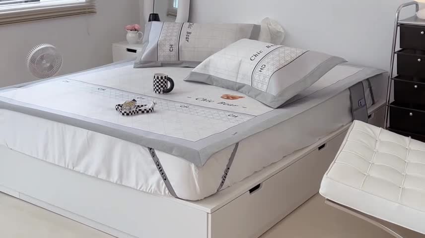 91家纺网 家纺一手货源 找家纺 （总）昔可 2022新款大版数码水洗冰沐丝凉席