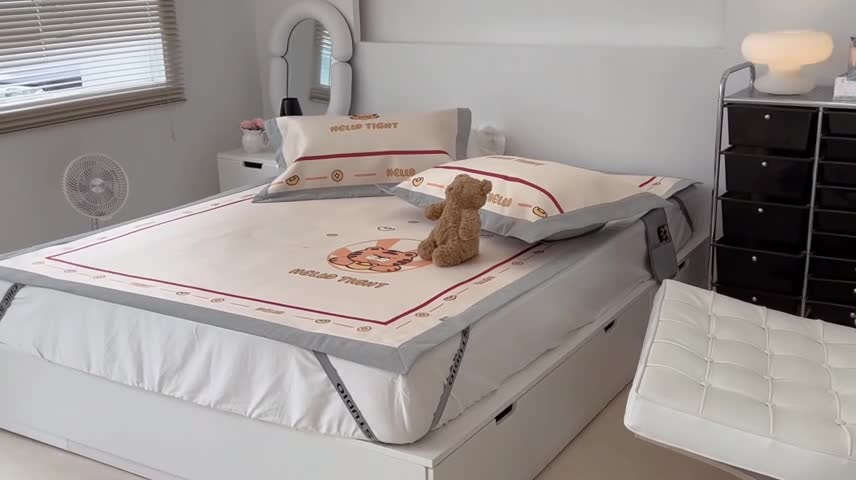 91家纺网 家纺一手货源 找家纺 昔可 2022新款大版数码水洗冰沐丝凉席 虎年旺旺