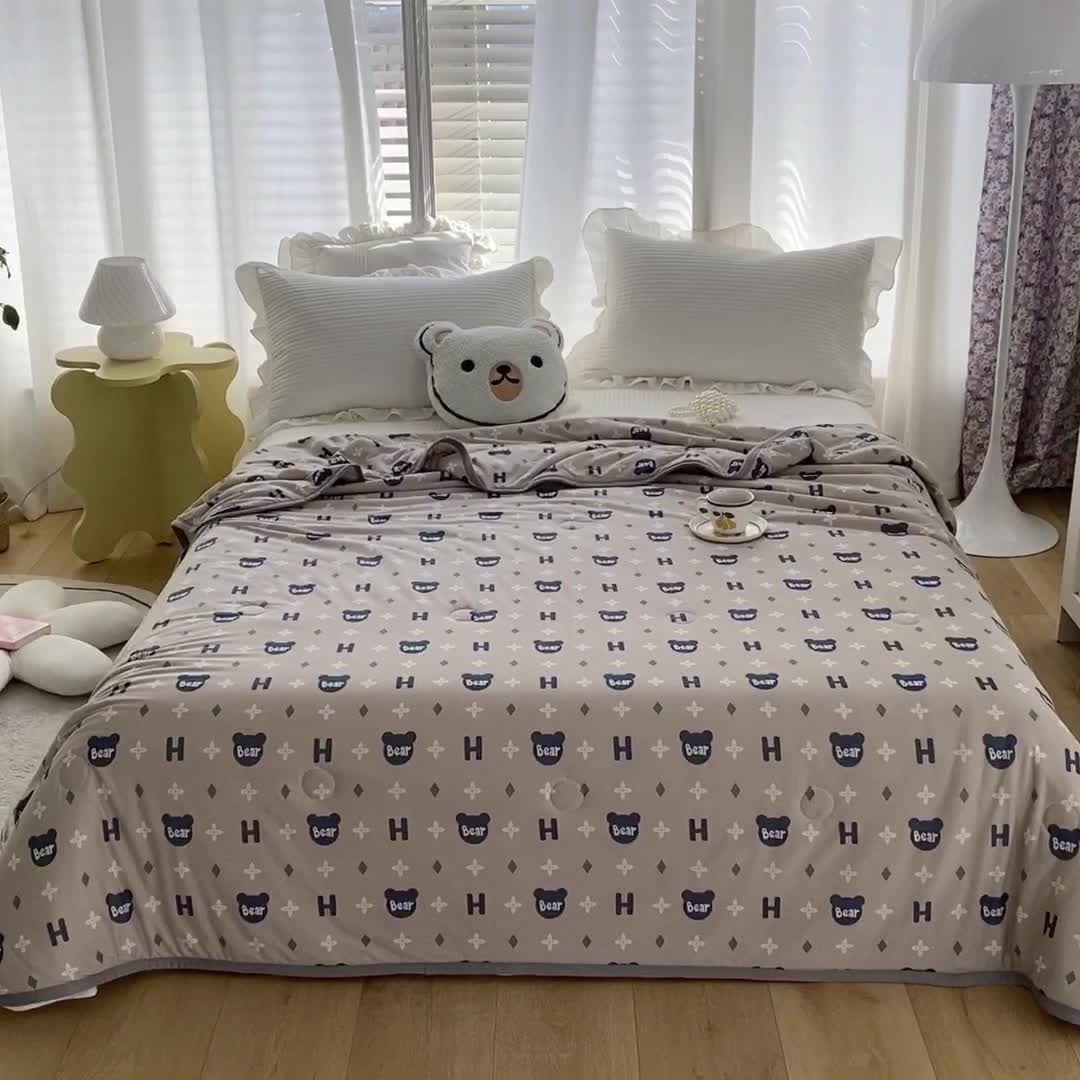 91家纺网 家纺一手货源 找家纺 （总）梦享生活家居 2022新款针织棉卡通大豆夏被