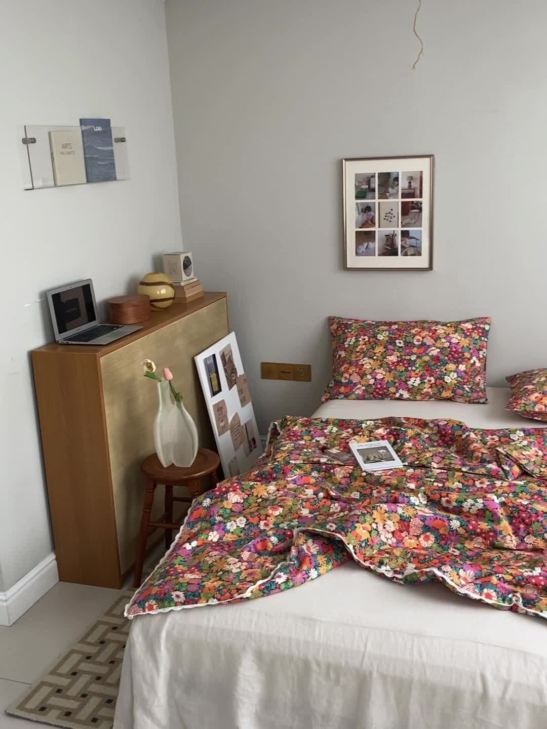 91家纺网 家纺一手货源 找家纺 棉眠 2022新款13070全棉碎花系列夏被 落日珊瑚