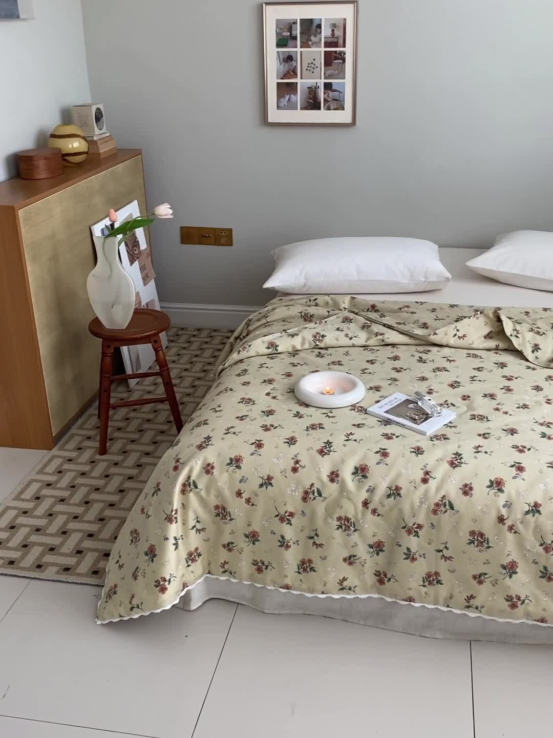 91家纺网 家纺一手货源 找家纺 棉眠 2022新款13070全棉碎花系列夏被 安妮假日