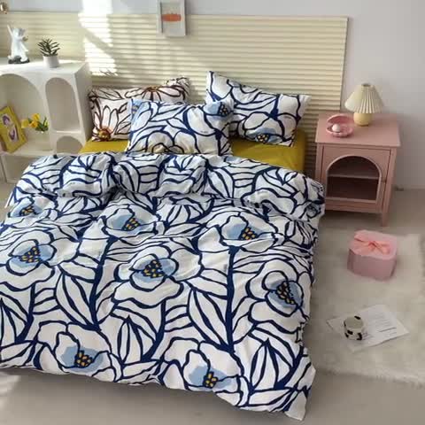 91家纺网 家纺一手货源 找家纺 怡家居 2022新款第六批全棉印花四件套 春晓