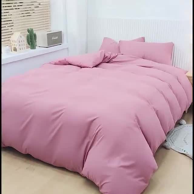 91家纺网 家纺一手货源 找家纺 乐居坊 2023新款纯色忆丝棉四件套 香菲-豆沙