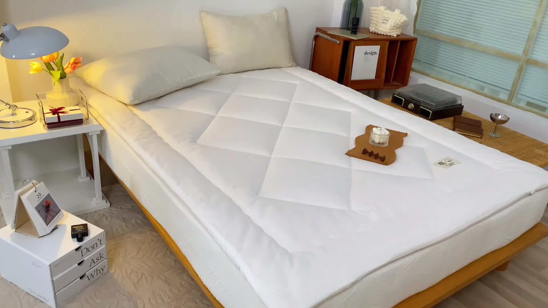 91家纺网 家纺一手货源 找家纺 棉造家居 2022新款新疆棉棉花床褥床垫 白色