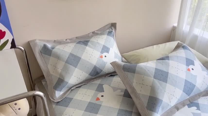 91家纺网 家纺一手货源 找家纺 时年 2022新款全工艺环保数码印花高品质水洗冰丝凉席 和平鸽