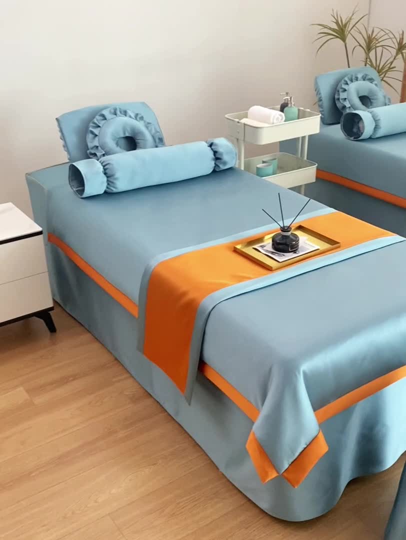 91家纺网 家纺一手货源 找家纺 莉人坊美容床罩批发 2023贵妃段天丝美容床罩四件套 天鹅湖兰