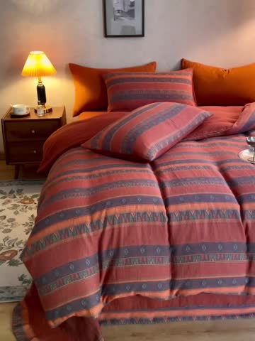 91家纺网 家纺一手货源 找家纺 黛馨 2023新款复古双层纱四件套 爱在西元前-2