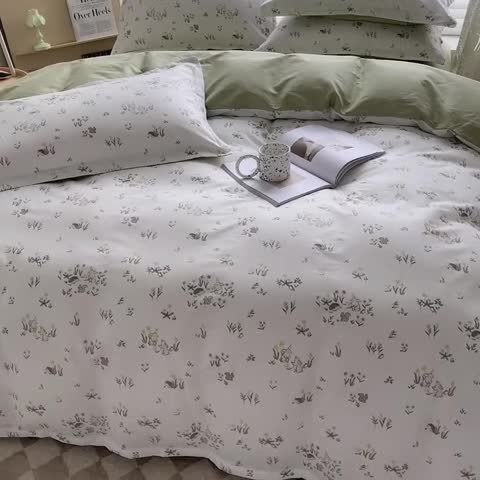91家纺网 家纺一手货源 找家纺 柠馨 2023新款现代极简13376全棉四件套(硬包) 仙子
