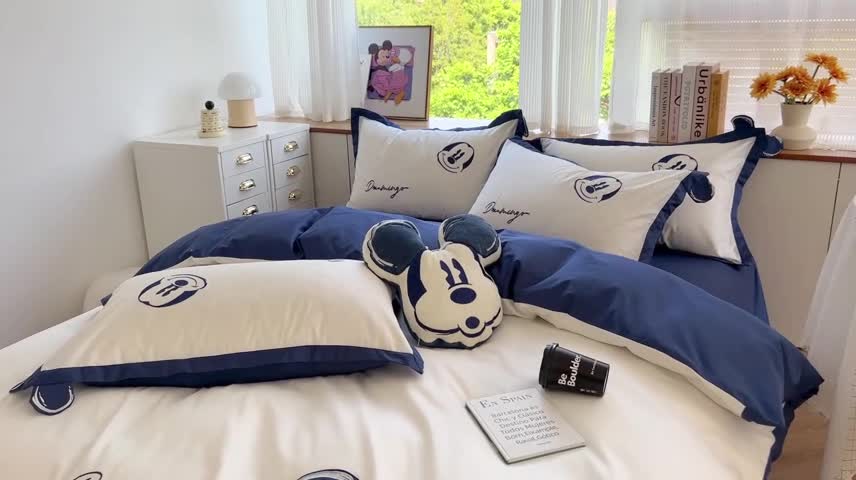 91家纺网 家纺一手货源 找家纺 （总）朗莎家纺 2022新款正版迪士尼长绒棉四件套