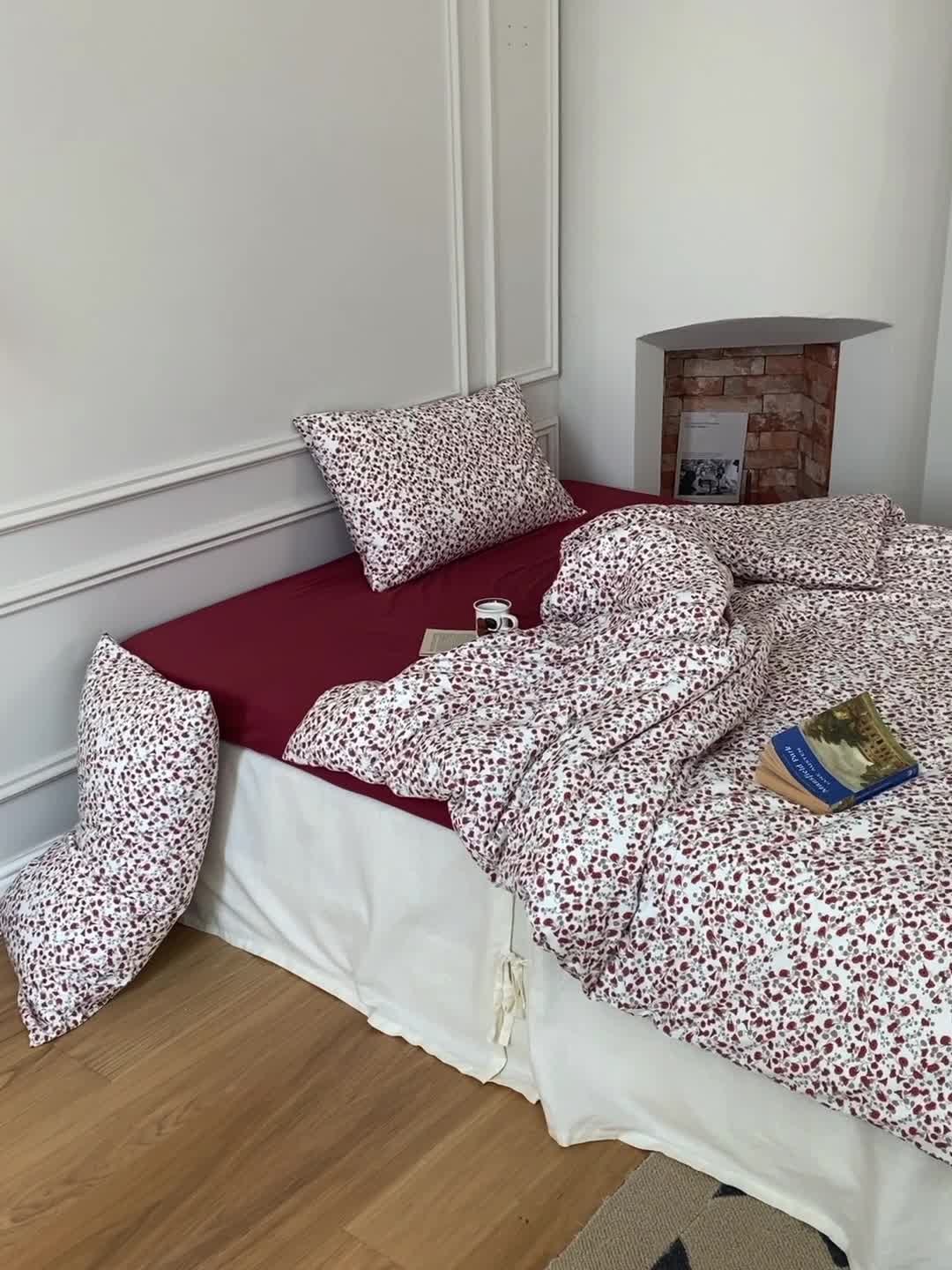 91家纺网 家纺一手货源 找家纺 蘭菲家纺 2023新款针织棉碎花系列四件套 钟爱