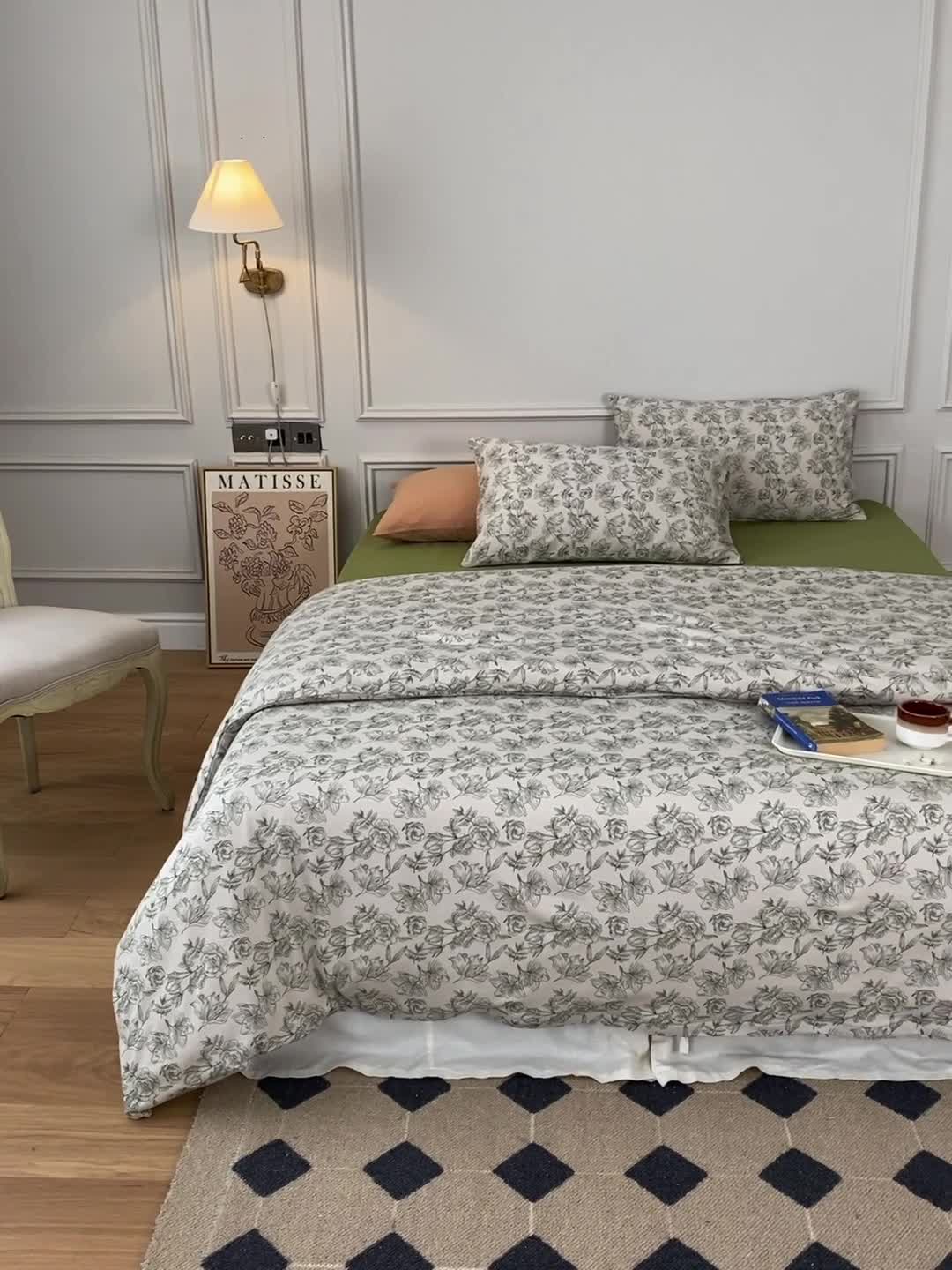 91家纺网 家纺一手货源 找家纺 （总）蘭菲家纺 2023新款针织棉碎花系列四件套