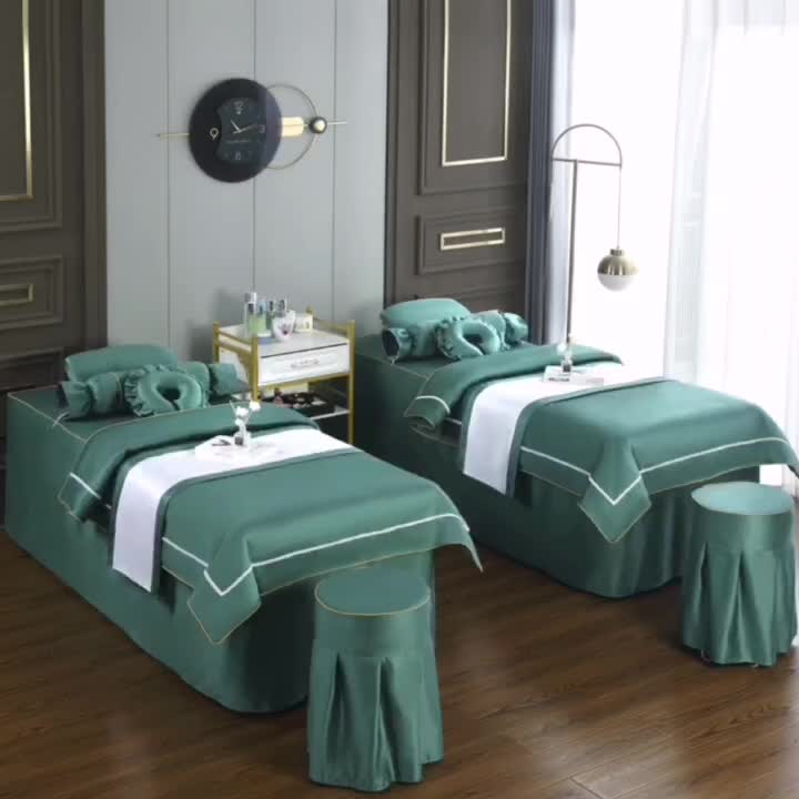 91家纺网 家纺一手货源 找家纺 莉人坊美容床罩批发 2023十美段天丝美容床罩四件套-真爱至上-白色