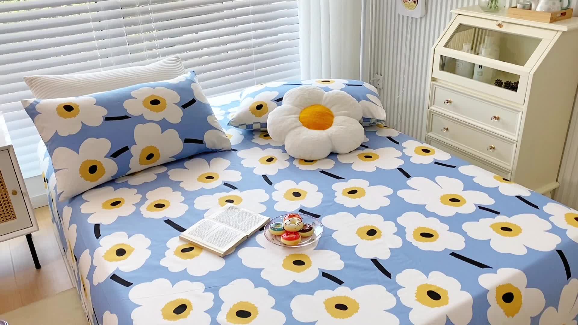 91家纺网 家纺一手货源 找家纺 金丝鸟 2022新款全棉床单单品 未来