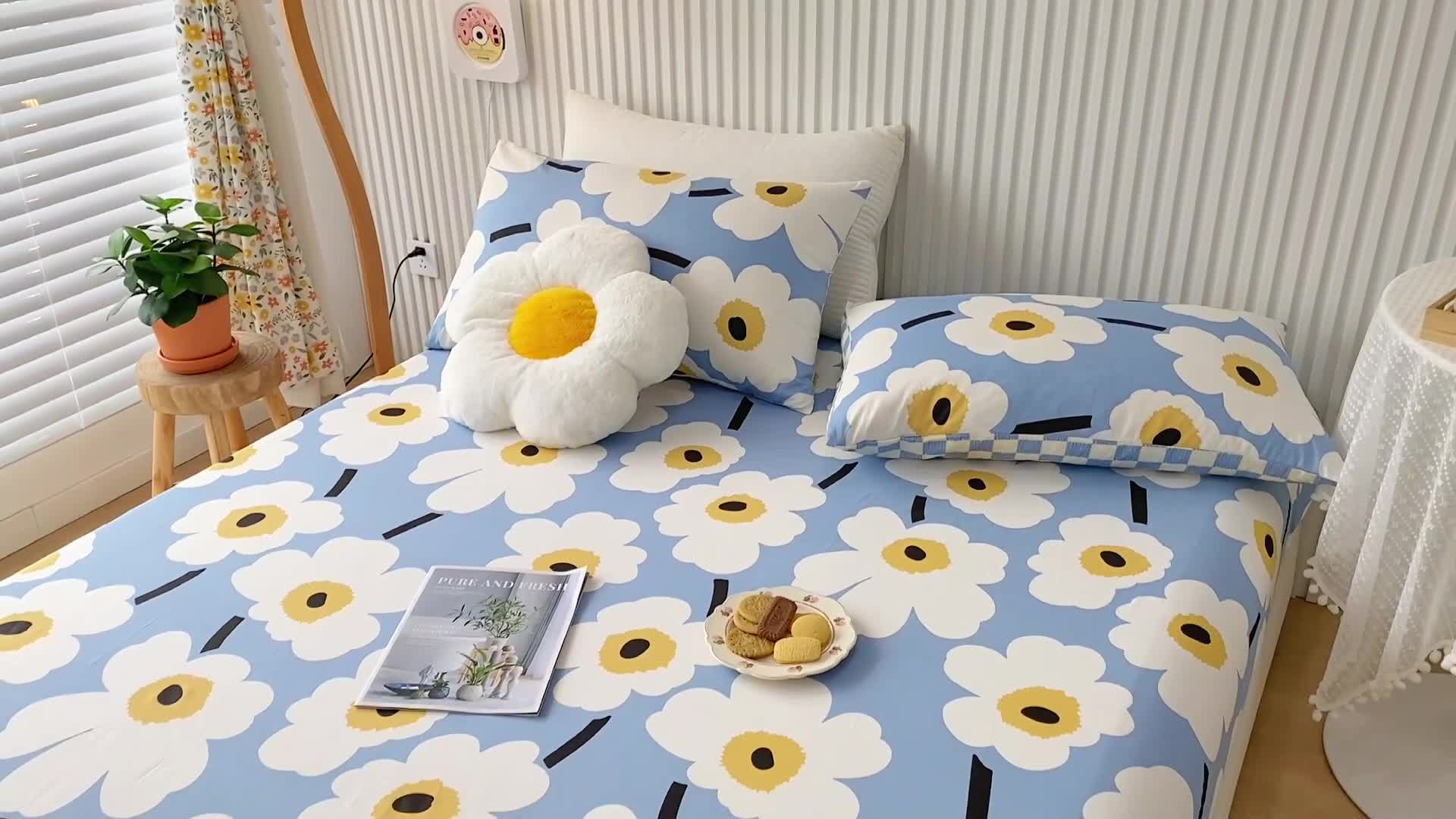 91家纺网 家纺一手货源 找家纺 金丝鸟 2022新款全棉床笠单品 未来