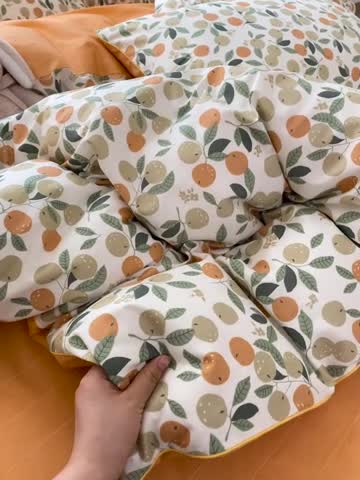 91家纺网 家纺一手货源 找家纺 金丝鸟 2022新款全棉麻绳款四件套 果实