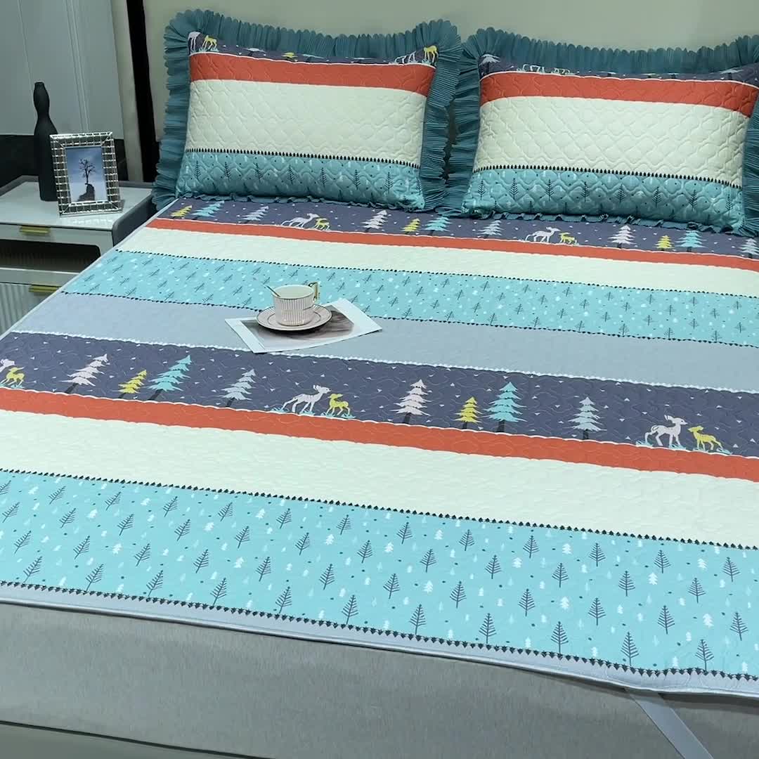 91家纺网 家纺一手货源 找家纺 冬然家纺 2022新款软床垫全棉床护垫保护垫床单 平安树