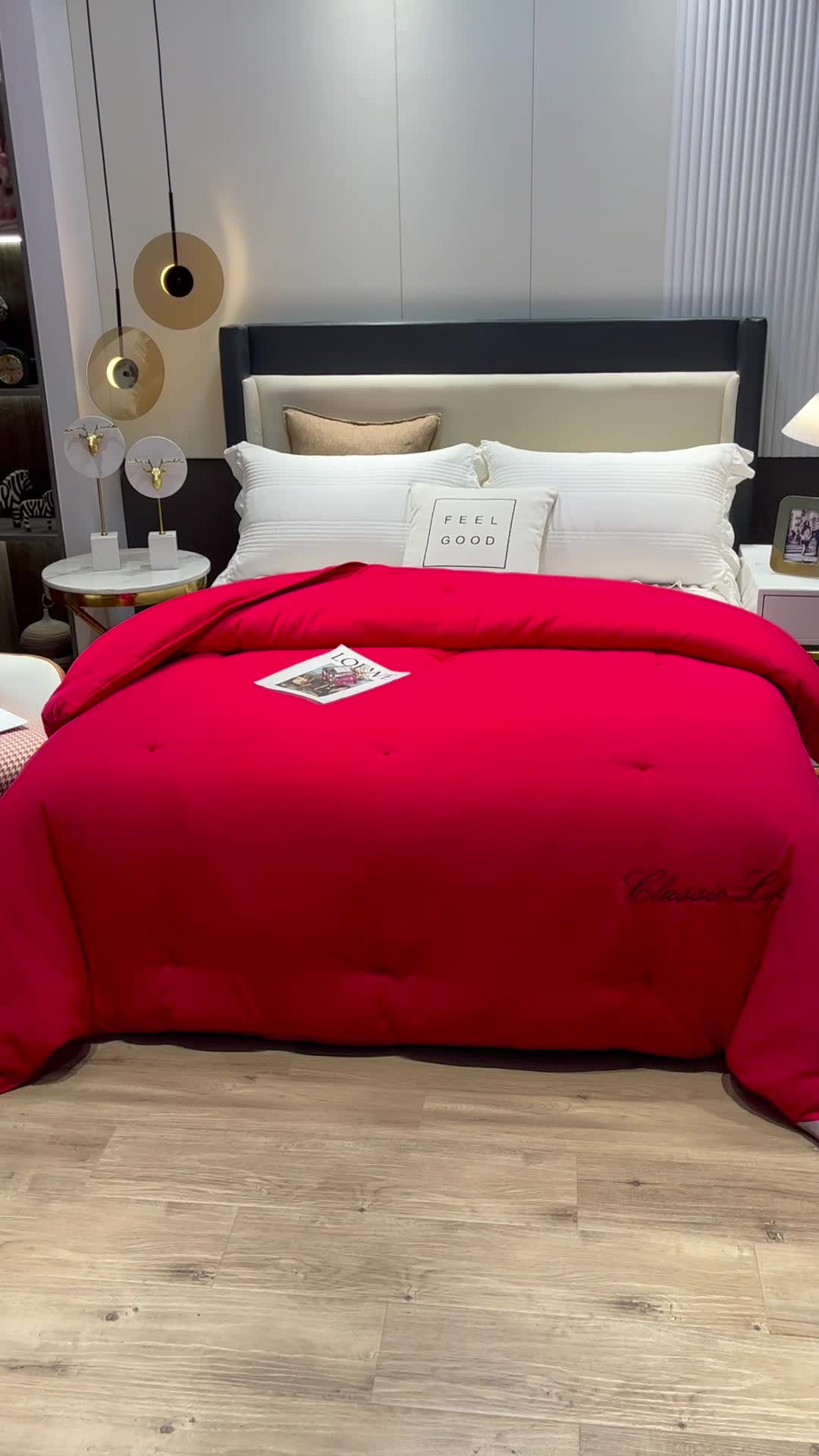 91家纺网 家纺一手货源 找家纺 洛卡棉蚕丝夏被纯手工被子被芯冬被春秋被夏被 温馨红