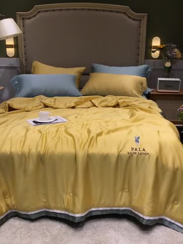 91家纺网 家纺一手货源 找家纺 汇庭 2020新款马德里夏被欧式-实拍图 黄色