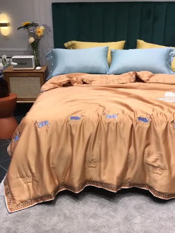 91家纺网 家纺一手货源 找家纺 汇庭  2020新款马德里夏被系列-实拍图 马德里夏被沙漠金