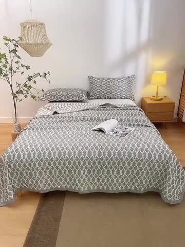 91家纺网 家纺一手货源 找家纺 安莱生活 2022新款全棉双层纱多功能夏被 富丽堂皇