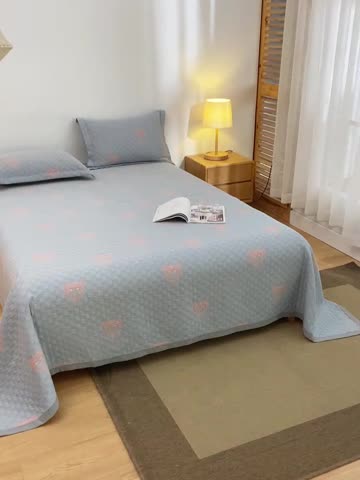 91家纺网 家纺一手货源 找家纺 安莱生活 2022新款全棉双层纱多功能夏被 熊熊乐园