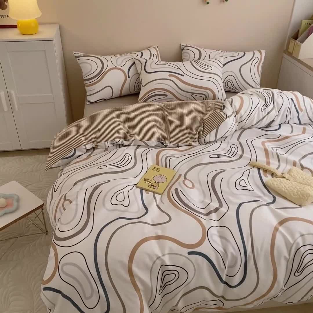 91家纺网 家纺一手货源 找家纺 金丝鸟家纺 2022新款全棉四件套 琥珀