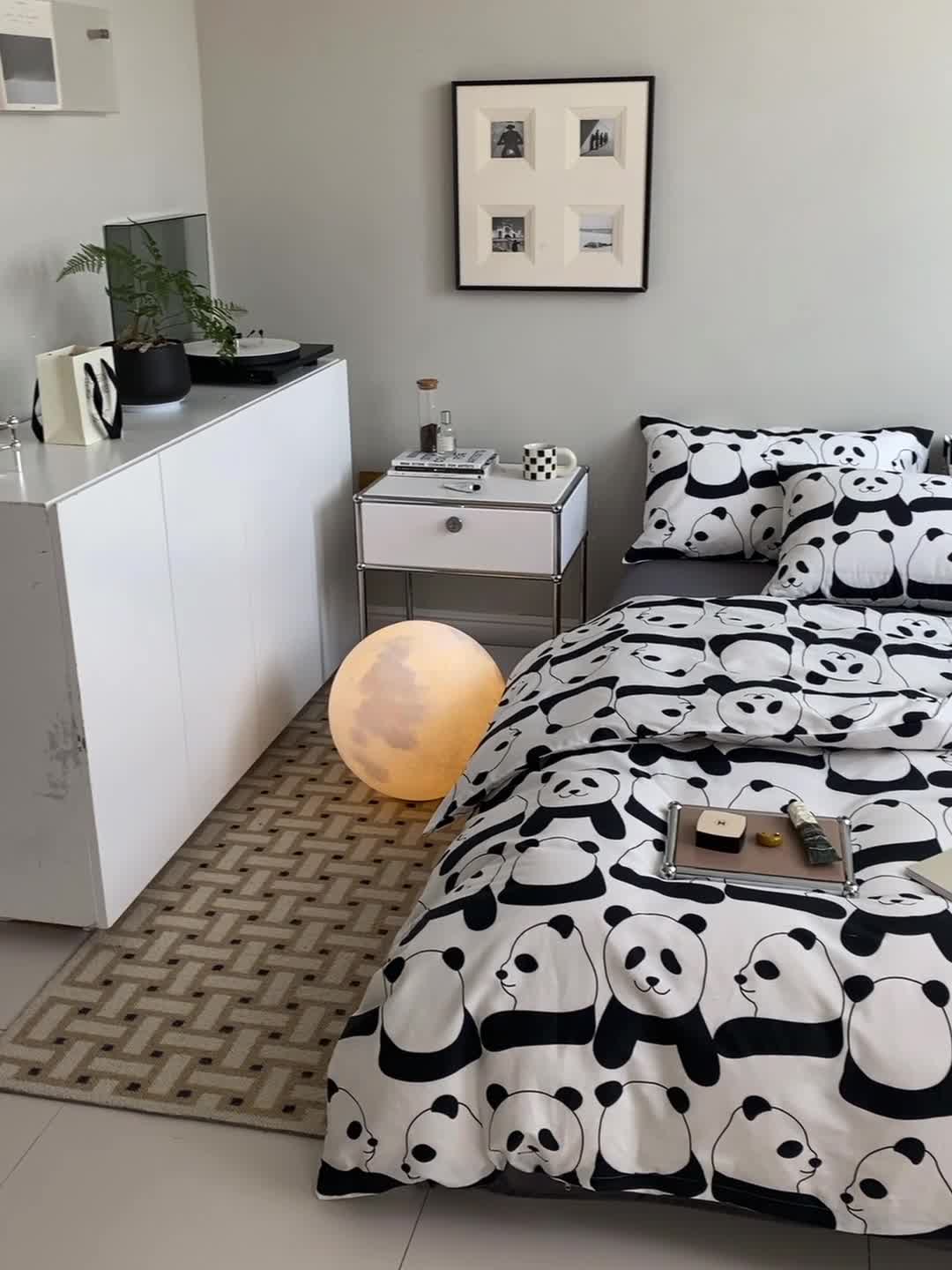 91家纺网 家纺一手货源 找家纺 艾沁 2022新款全棉简约风四件套 熊宝