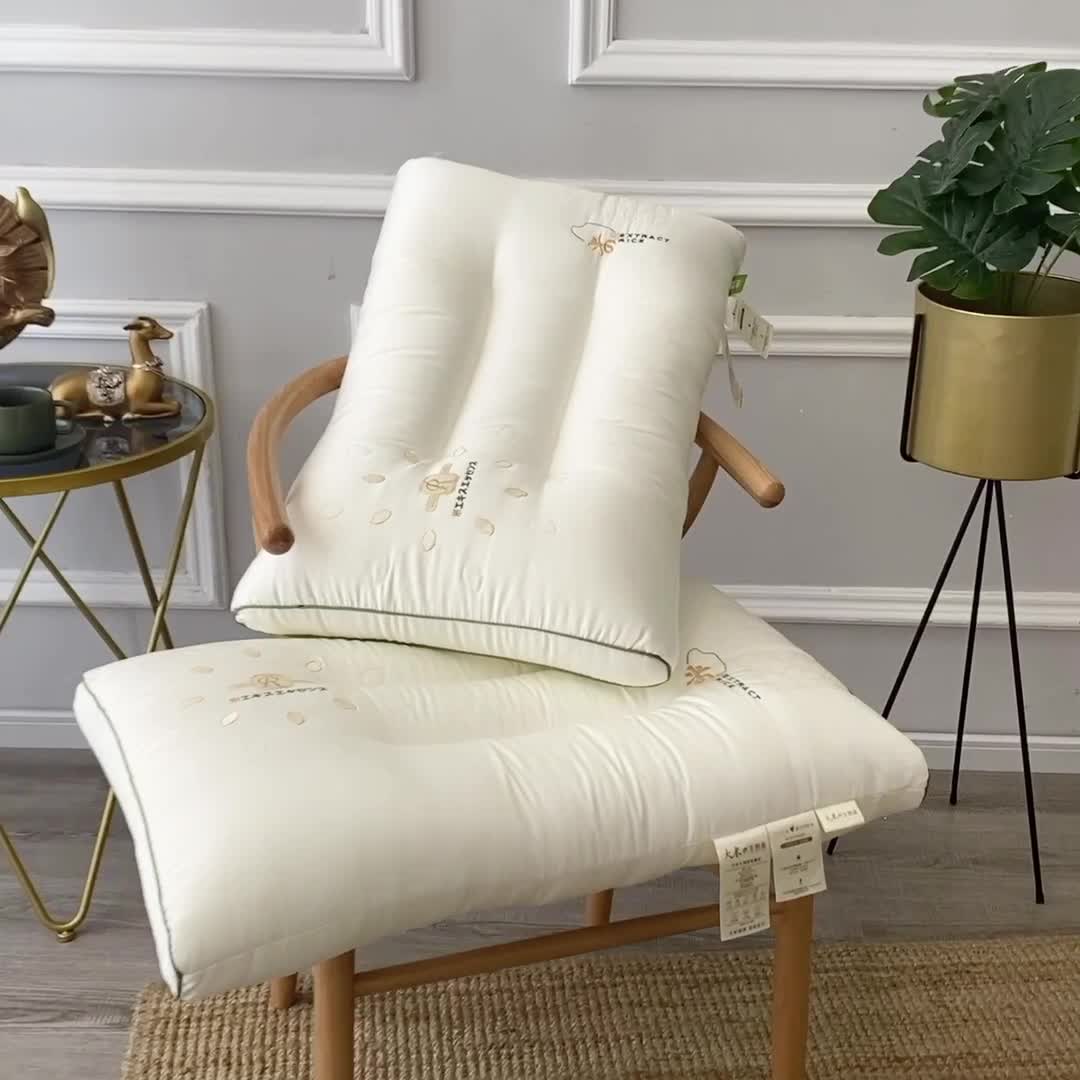 91家纺网 家纺一手货源 找家纺 糖果枕芯 2022新款大米羽丝绒枕头枕芯 白色46x72cm