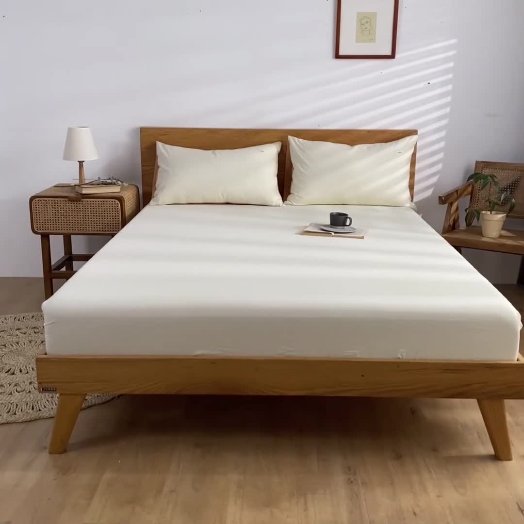 91家纺网 家纺一手货源 找家纺 蓝巢 2022新款全棉色织水洗棉单床笠 奶白