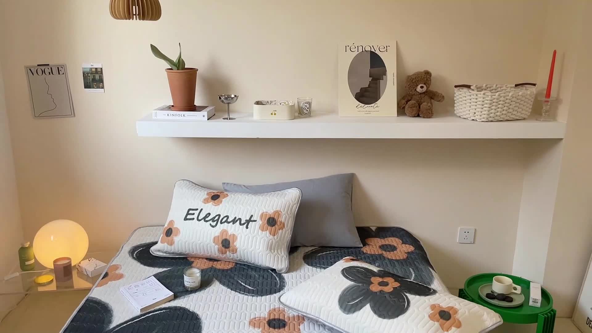 91家纺网 家纺一手货源 找家纺 顾里家纺 2022新款韩系凉感印花大版软席 黑旋风