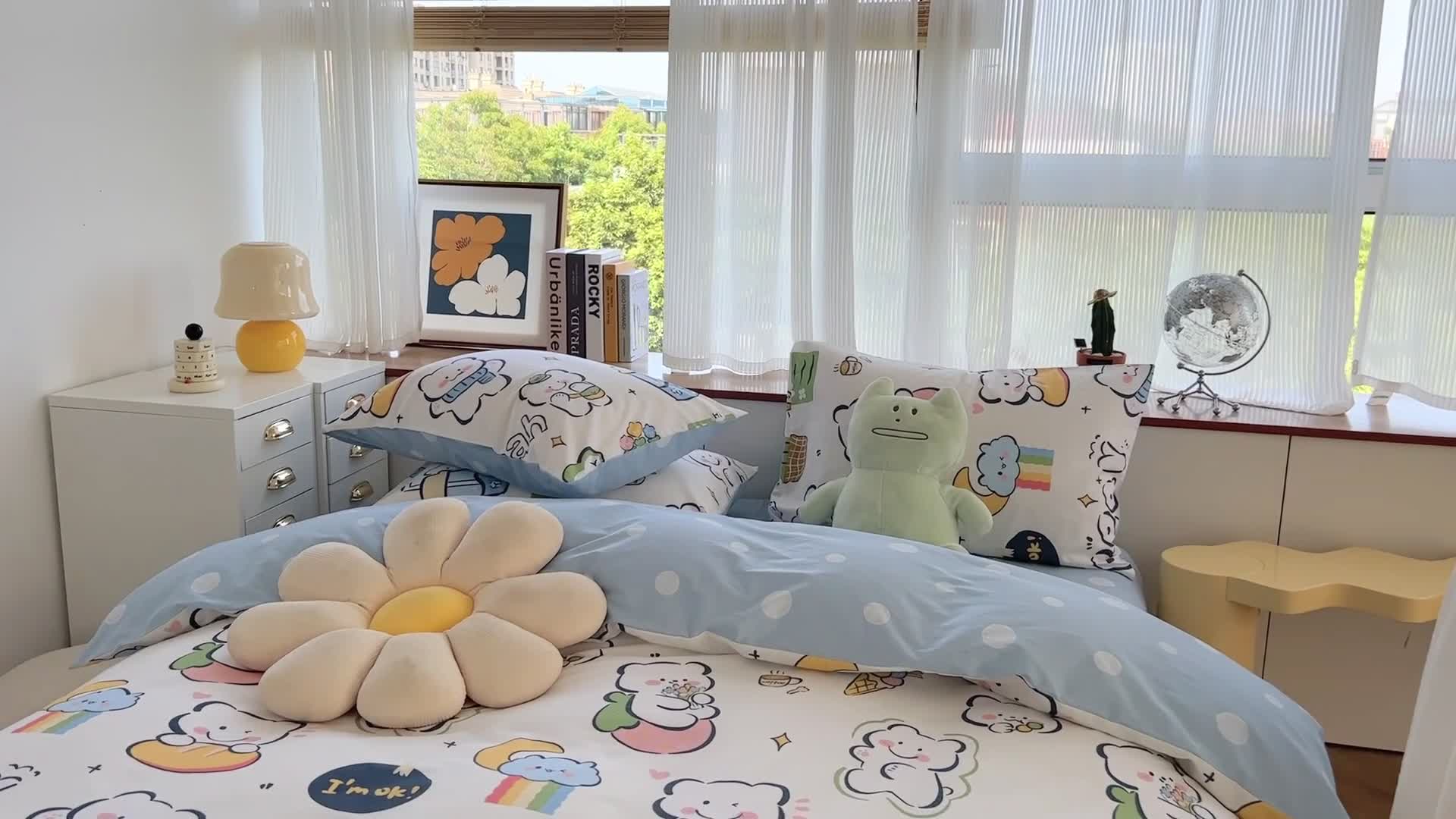 91家纺网 家纺一手货源 找家纺 麦伦 2022新款13372全棉儿童卡通系列四件套 酷爽夏日