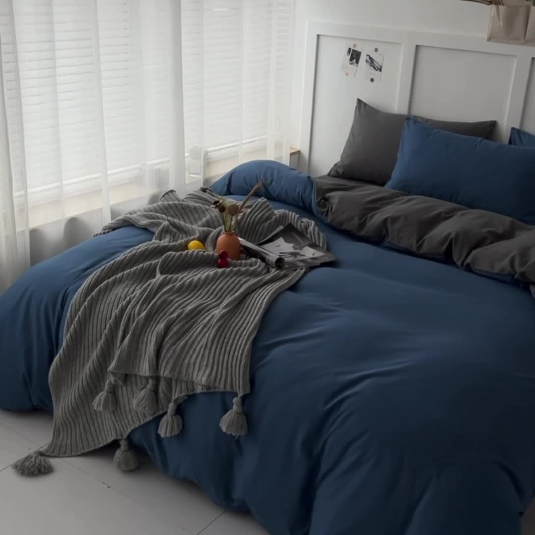 91家纺网 家纺一手货源 找家纺 （总）菲度 2022新款亲肤棉纯色四件套