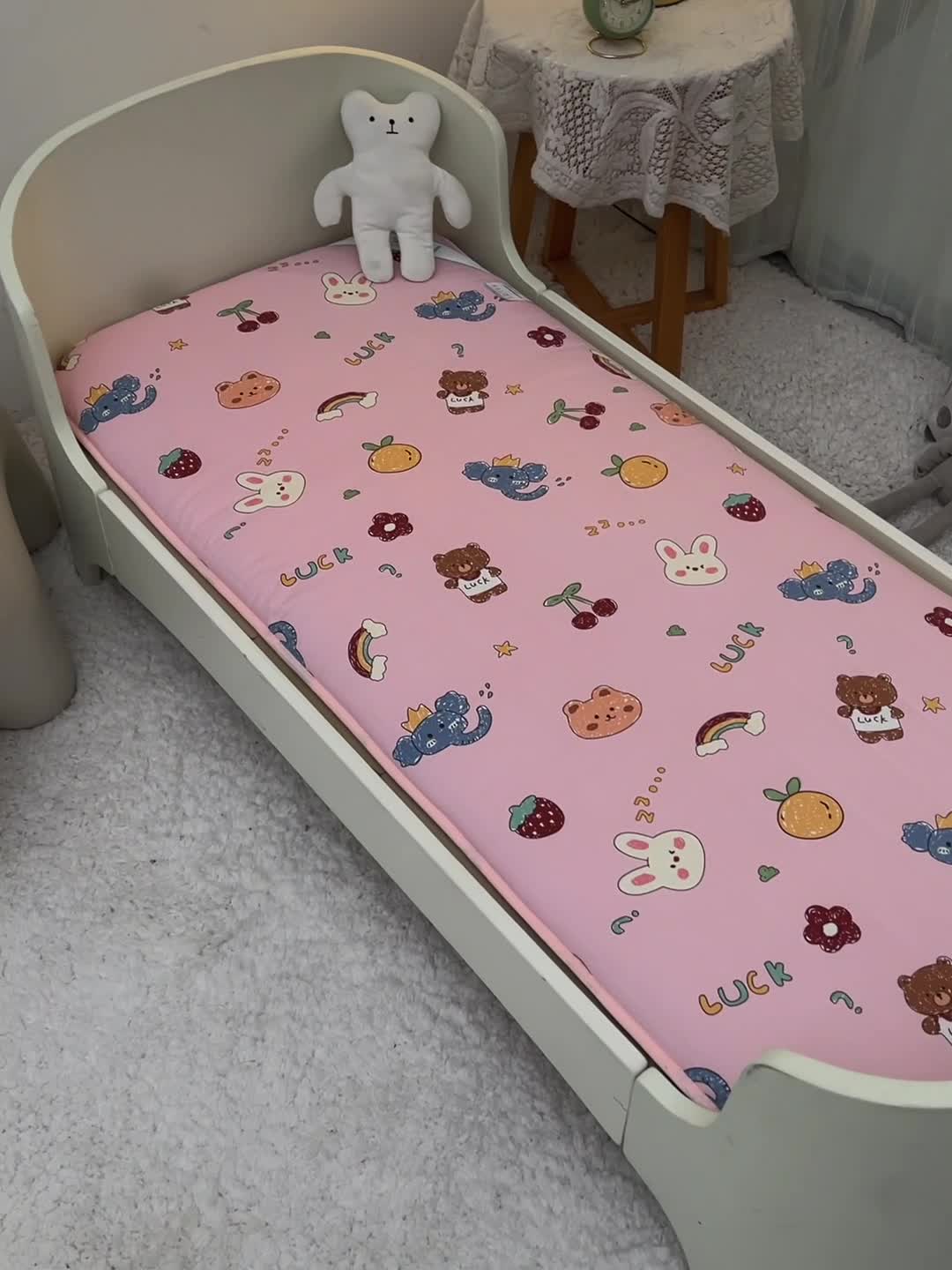 91家纺网 家纺一手货源 找家纺 宝贝优选 2022新款全棉儿童四季床垫可拆卸款+一体款 彩色世界（可拆卸款）