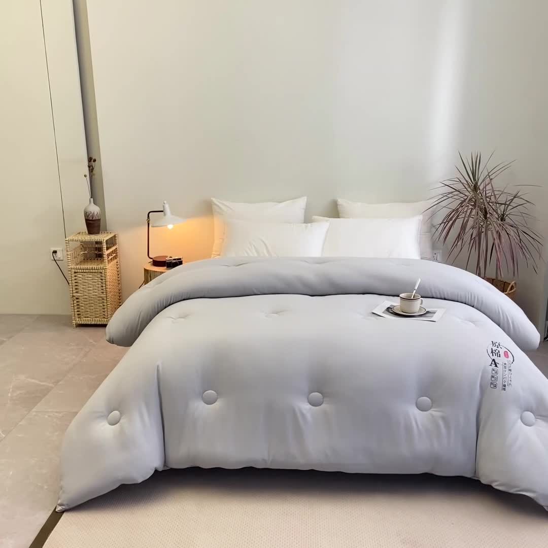 91家纺网 家纺一手货源 找家纺 永耀 2022新款原棉大豆被电商直播爆款不断货 银灰