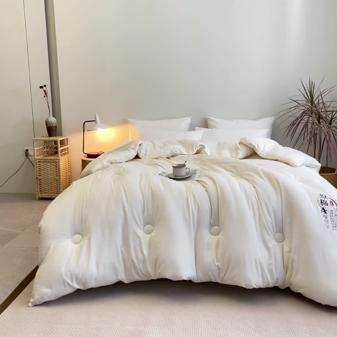 91家纺网 家纺一手货源 找家纺 永耀 2022新款原棉大豆被电商直播爆款不断货 原棉白