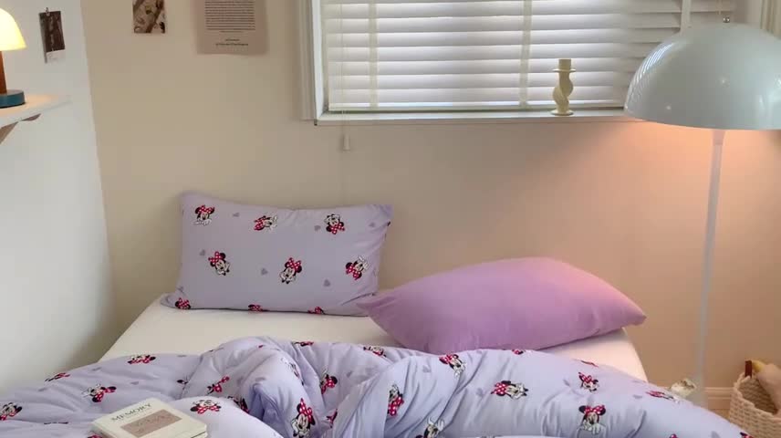 91家纺网 家纺一手货源 找家纺 星期八 2022新款迪士尼春秋被冬被 米妮紫