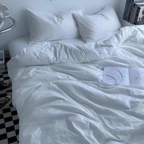 91家纺网 家纺一手货源 找家纺 曼谷 新款泡泡四件套博主同款立体小泡芙四件套 奶油泡泡