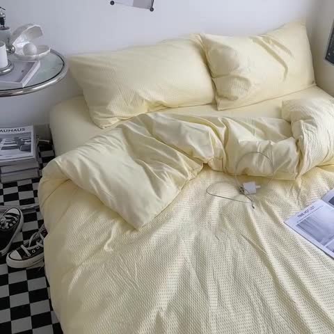 91家纺网 家纺一手货源 找家纺 （总）曼谷 新款泡泡四件套博主同款立体小泡芙四件套