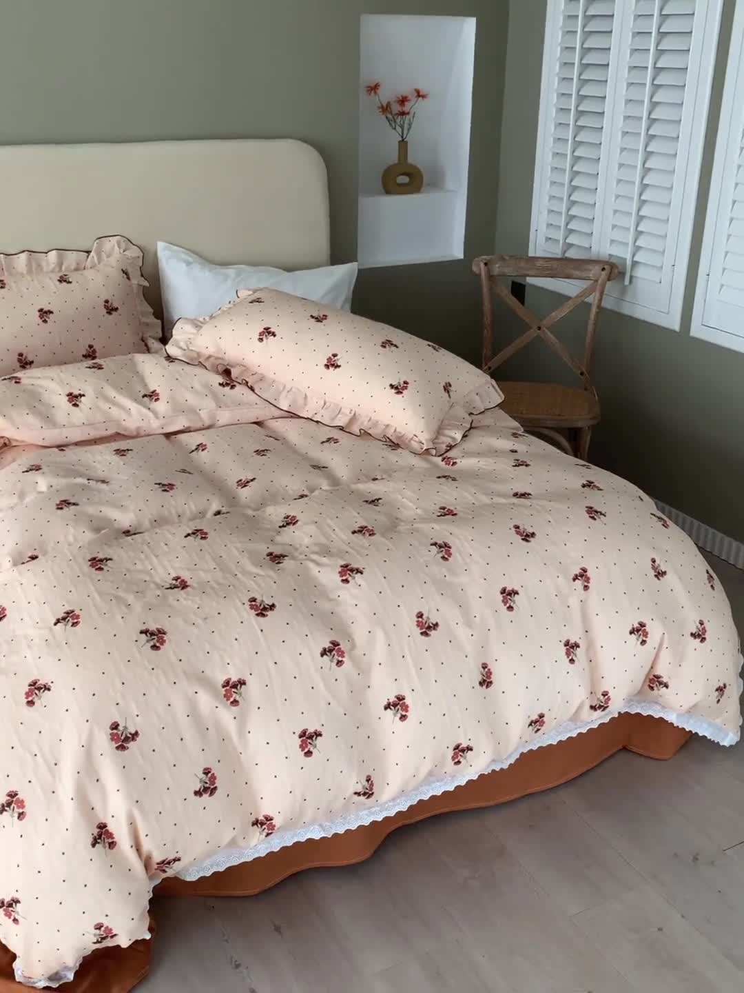 91家纺网 家纺一手货源 找家纺 怡家居 2022新款全棉A类双层纱韩版四件套 静幽