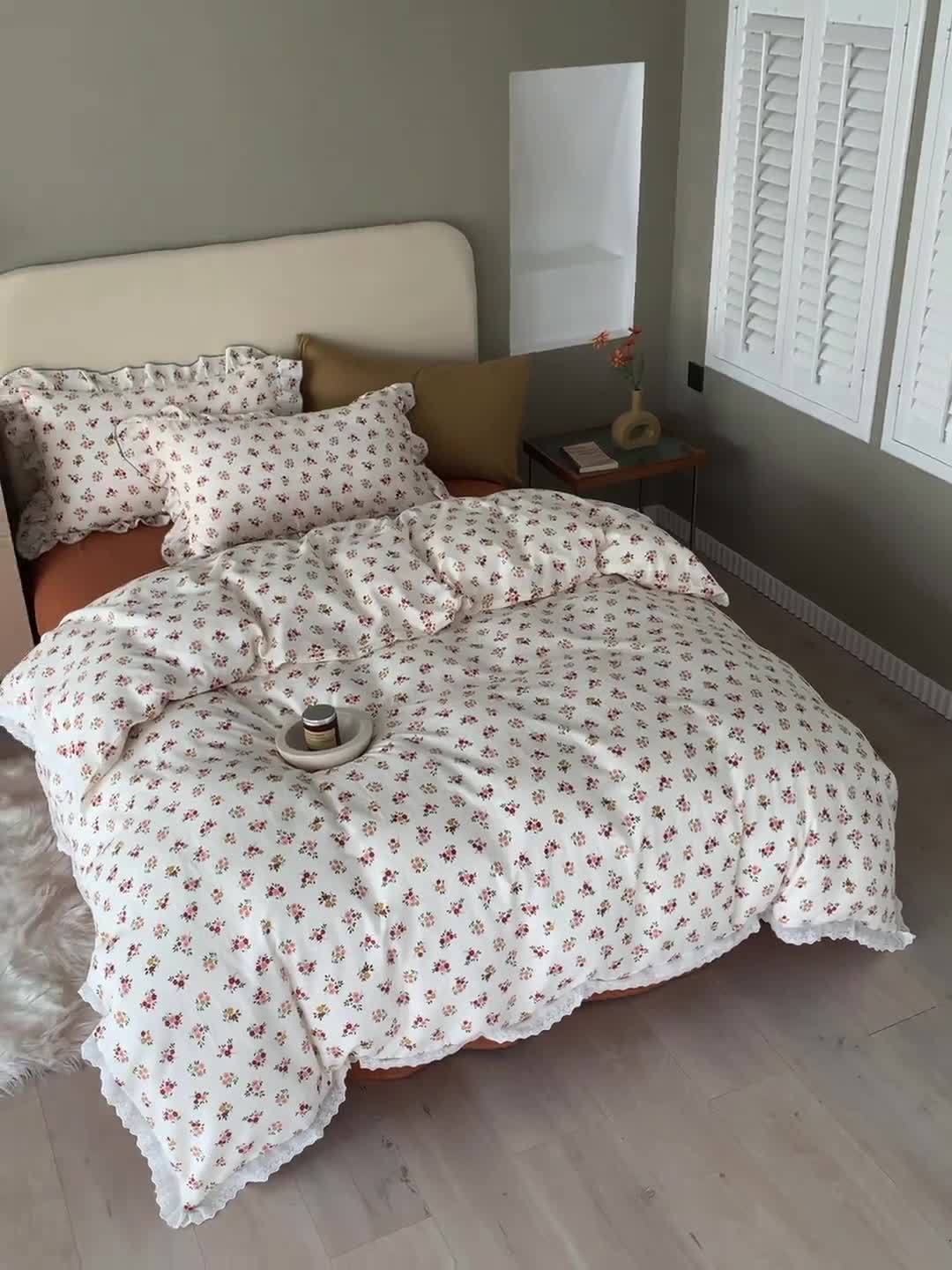 91家纺网 家纺一手货源 找家纺 怡家居 2022新款全棉A类双层纱韩版四件套 微醺